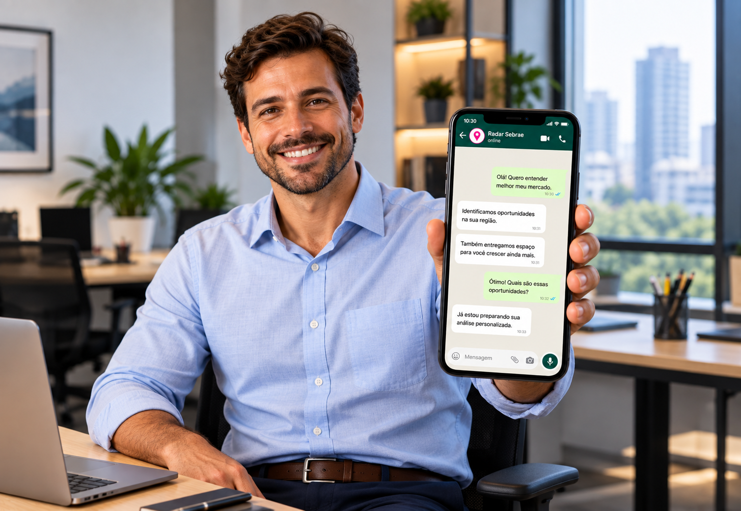 Empreendedora usando o Radar Sebrae